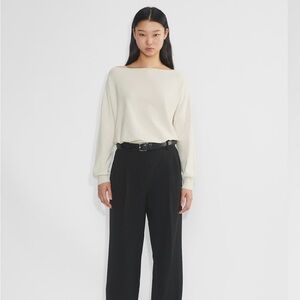 NWT Aritzia Babaton Inspiration Sweater Relaxed knit boatneck in Light Birch